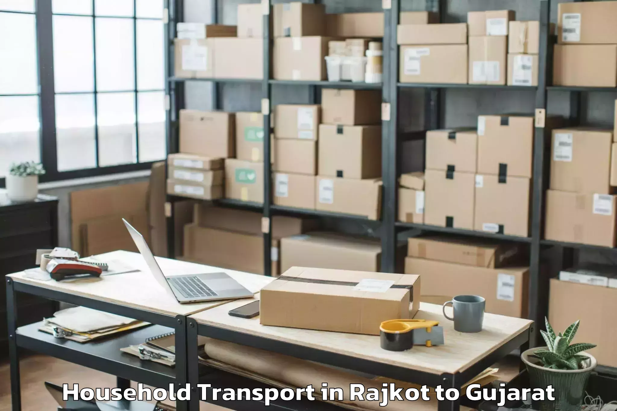 Book Rajkot to Khambhalia Household Transport Online